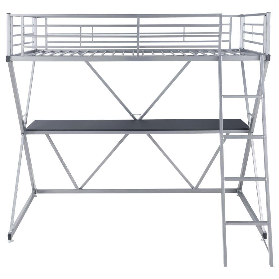Hyde Silver Twin Workstation Loft Bed - MyWaynesHome #