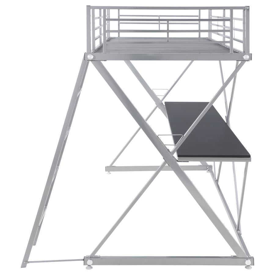 Hyde Silver Twin Workstation Loft Bed - MyWaynesHome #