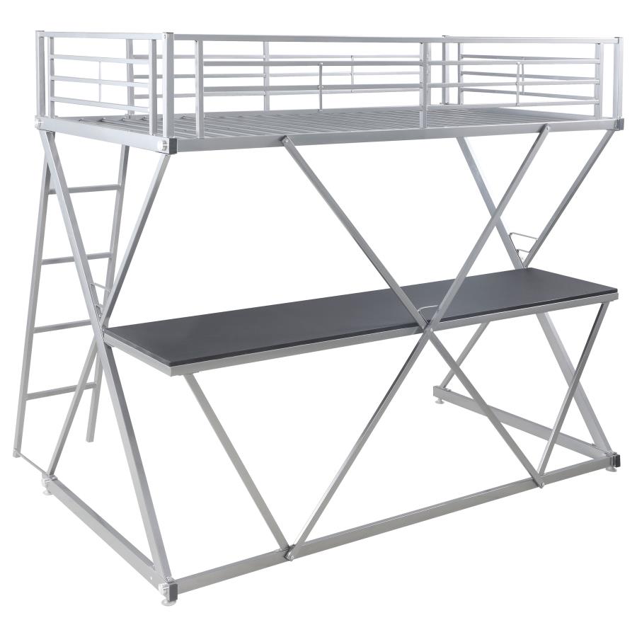 Hyde Silver Twin Workstation Loft Bed - MyWaynesHome #