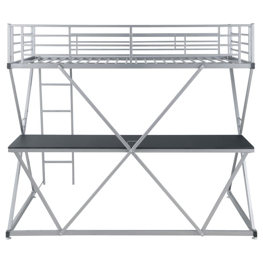 Hyde Silver Twin Workstation Loft Bed - MyWaynesHome #