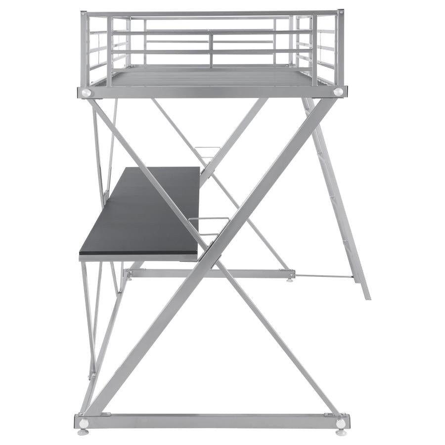 Hyde Silver Twin Workstation Loft Bed - MyWaynesHome #