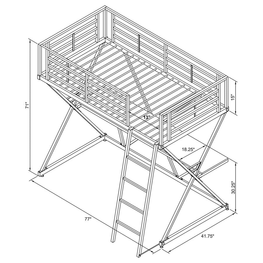 Hyde Silver Twin Workstation Loft Bed - MyWaynesHome #