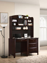 Phoenix Brown Computer Desk W/ Hutch - MyWaynesHome #