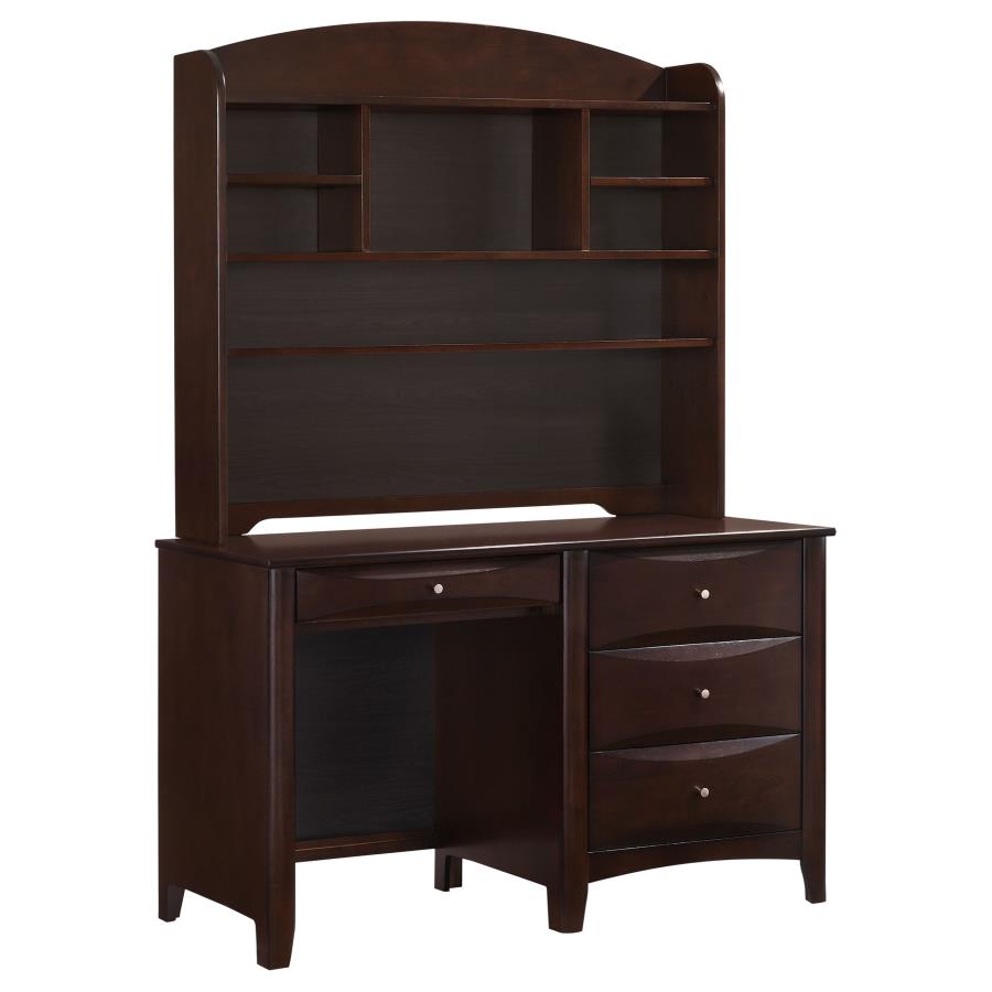 Phoenix Brown Computer Desk W/ Hutch - MyWaynesHome #