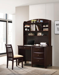 Phoenix Brown Computer Desk W/ Hutch - MyWaynesHome #