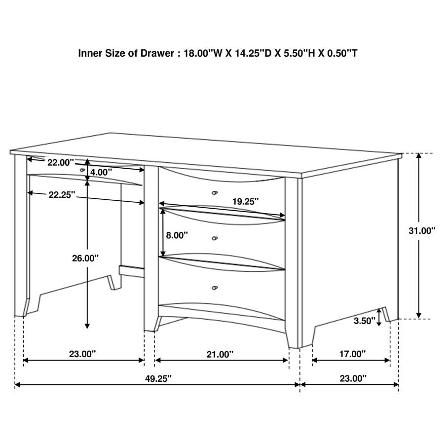 Phoenix Brown Computer Desk - MyWaynesHome #