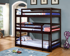 Sandler Brown Twin / Twin / Twin Triple Bunk Bed - MyWaynesHome #