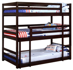 Sandler Brown Twin / Twin / Twin Triple Bunk Bed - MyWaynesHome #