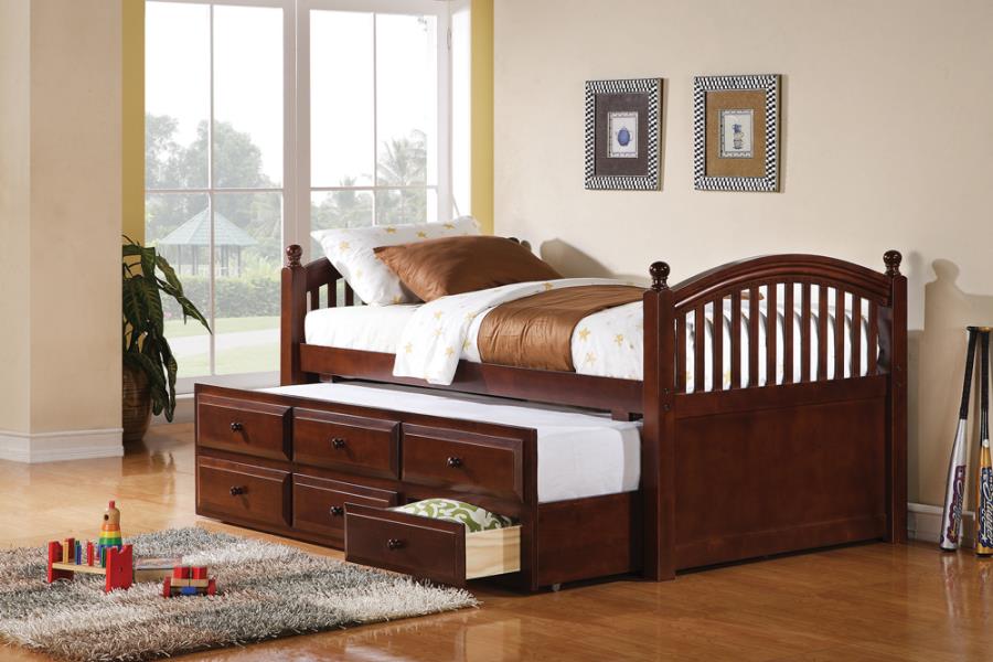 Norwood Brown Captain's Bed W/ Trundle - MyWaynesHome #