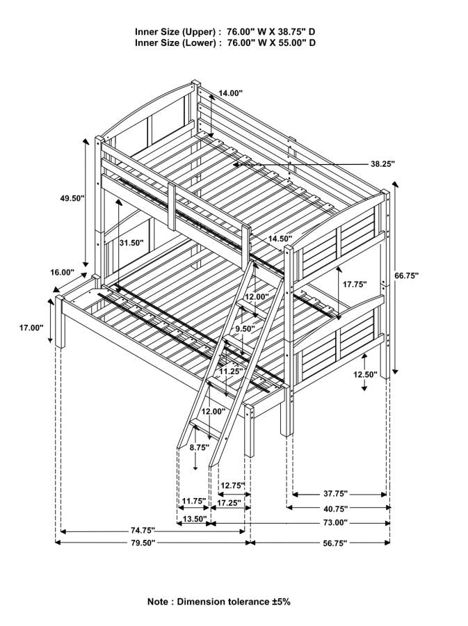 Flynn Brown Twin / Full Bunk Bed - MyWaynesHome #