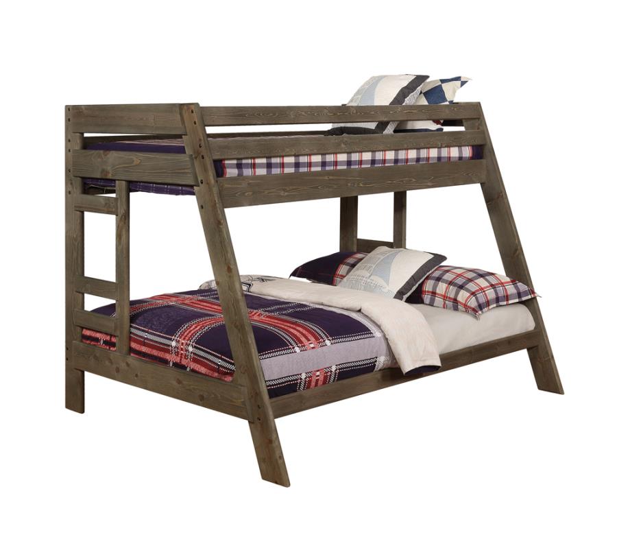 Wrangle Hill Grey Twin / Full Bunk Bed - MyWaynesHome #