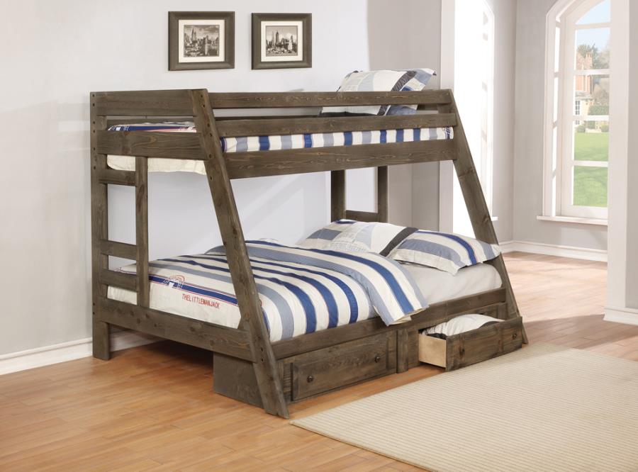 Wrangle Hill Grey Twin / Full Bunk Bed - MyWaynesHome #