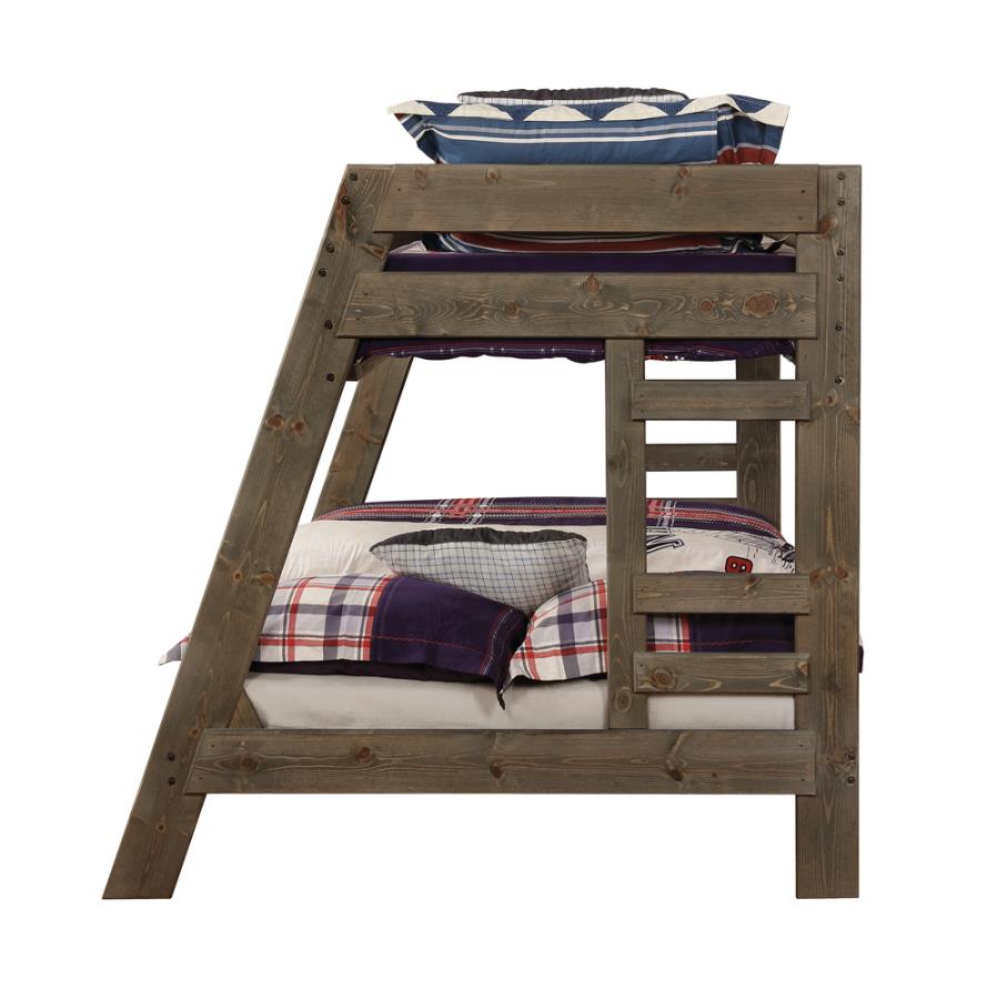 Wrangle Hill Grey Twin / Full Bunk Bed - MyWaynesHome #