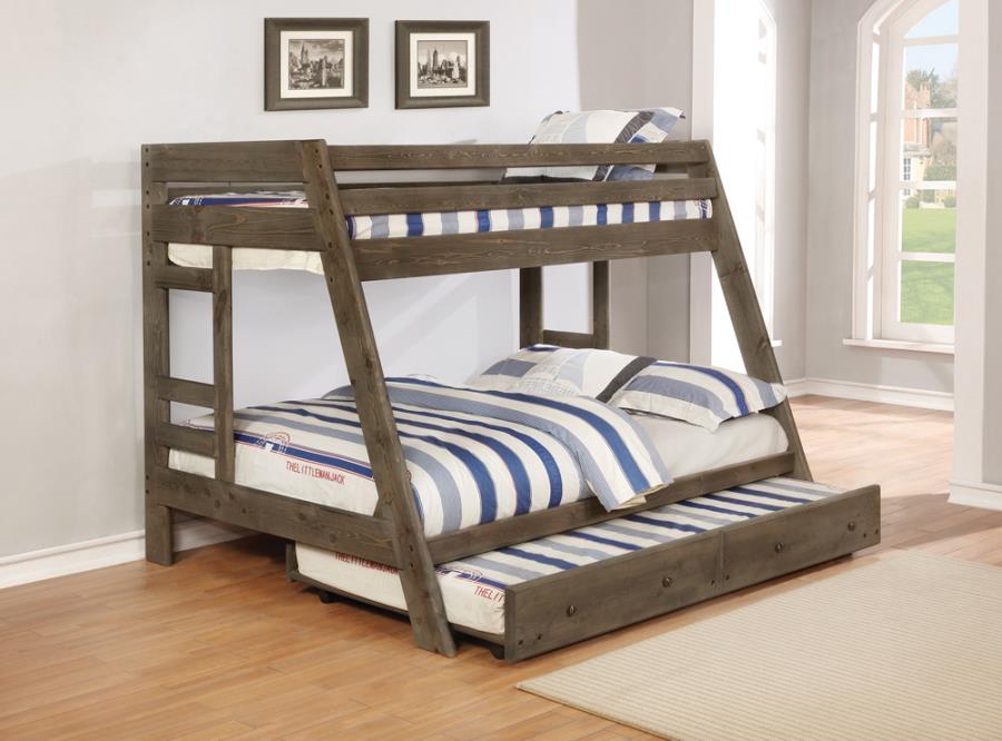 Wrangle Hill Grey Twin / Full Bunk Bed - MyWaynesHome #