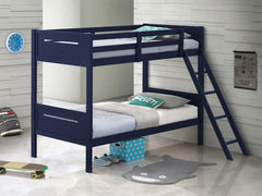 Littleton Blue Twin / Twin Bunk Bed - MyWaynesHome #