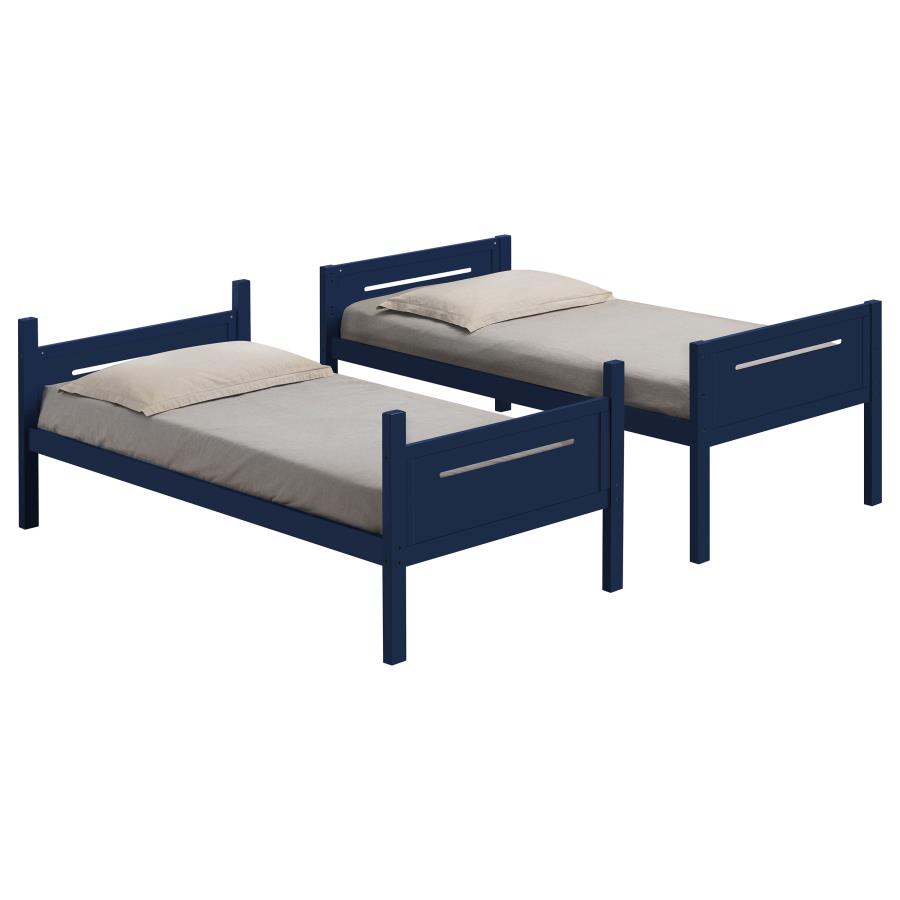 Littleton Blue Twin / Twin Bunk Bed - MyWaynesHome #