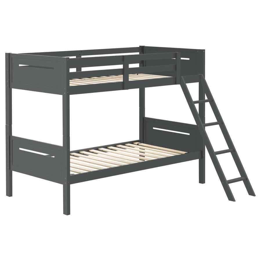 Littleton Grey Twin / Twin Bunk Bed - MyWaynesHome #