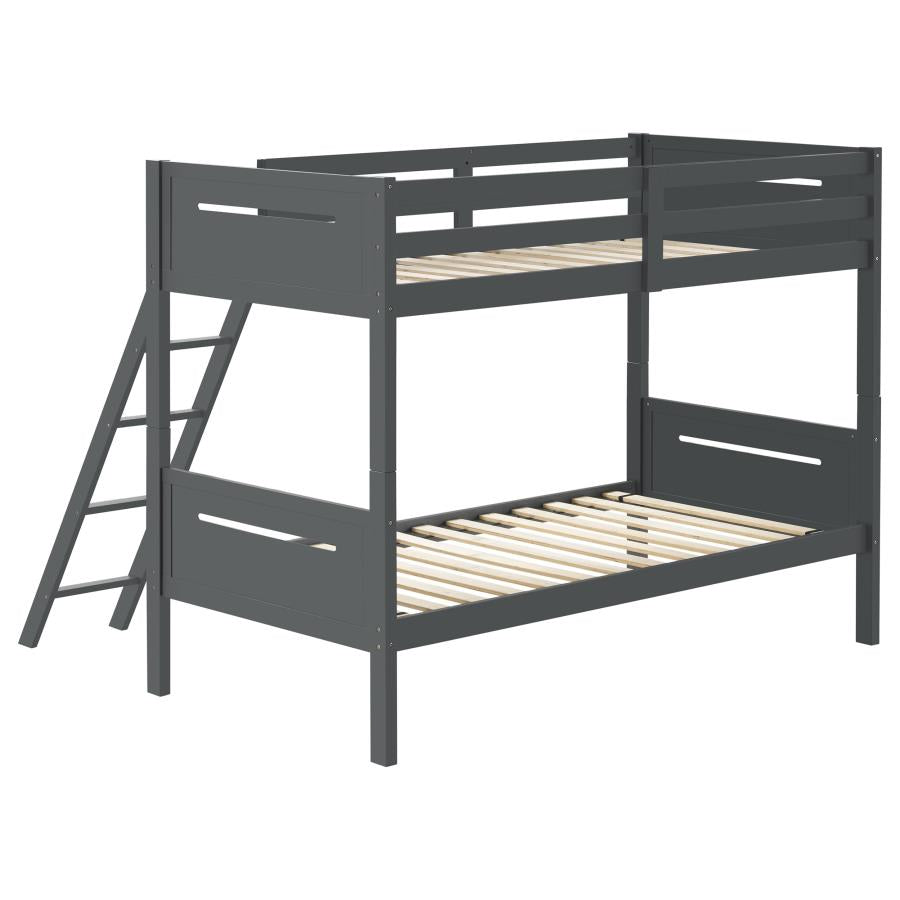 Littleton Grey Twin / Twin Bunk Bed - MyWaynesHome #