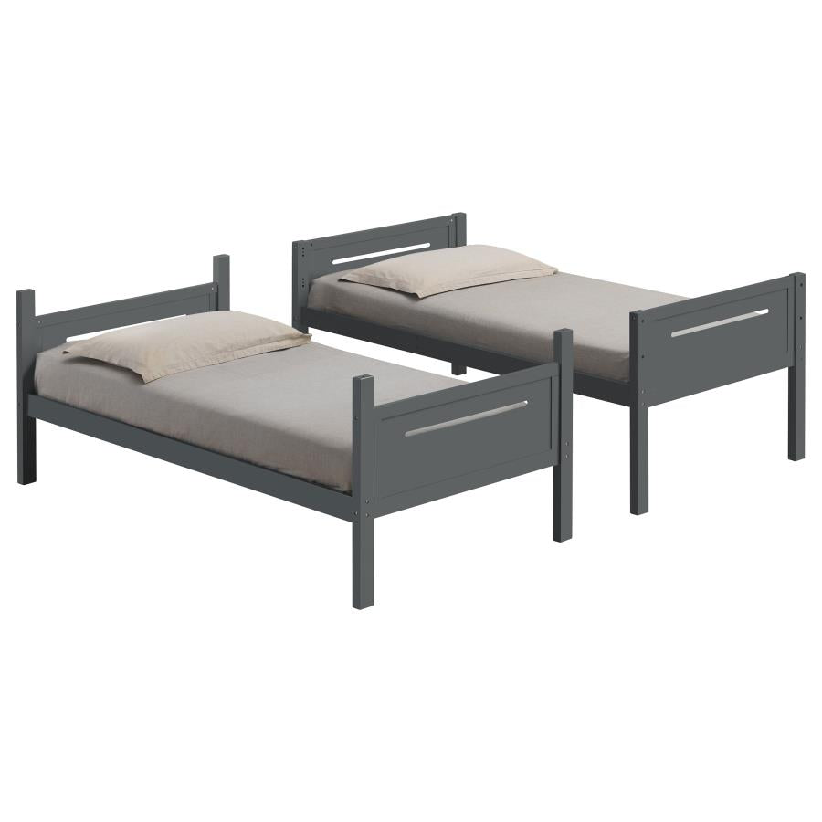 Littleton Grey Twin / Twin Bunk Bed - MyWaynesHome #