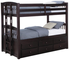 Kensington Brown Twin / Twin Bunk Bed - MyWaynesHome #