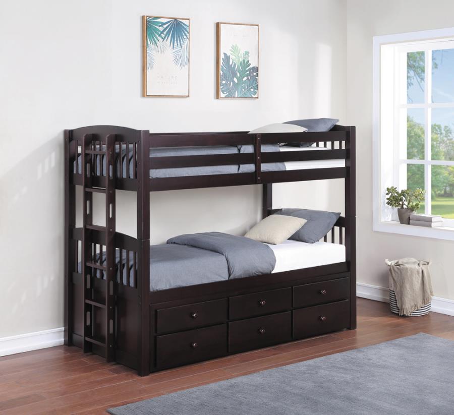 Kensington Brown Twin / Twin Bunk Bed - MyWaynesHome #