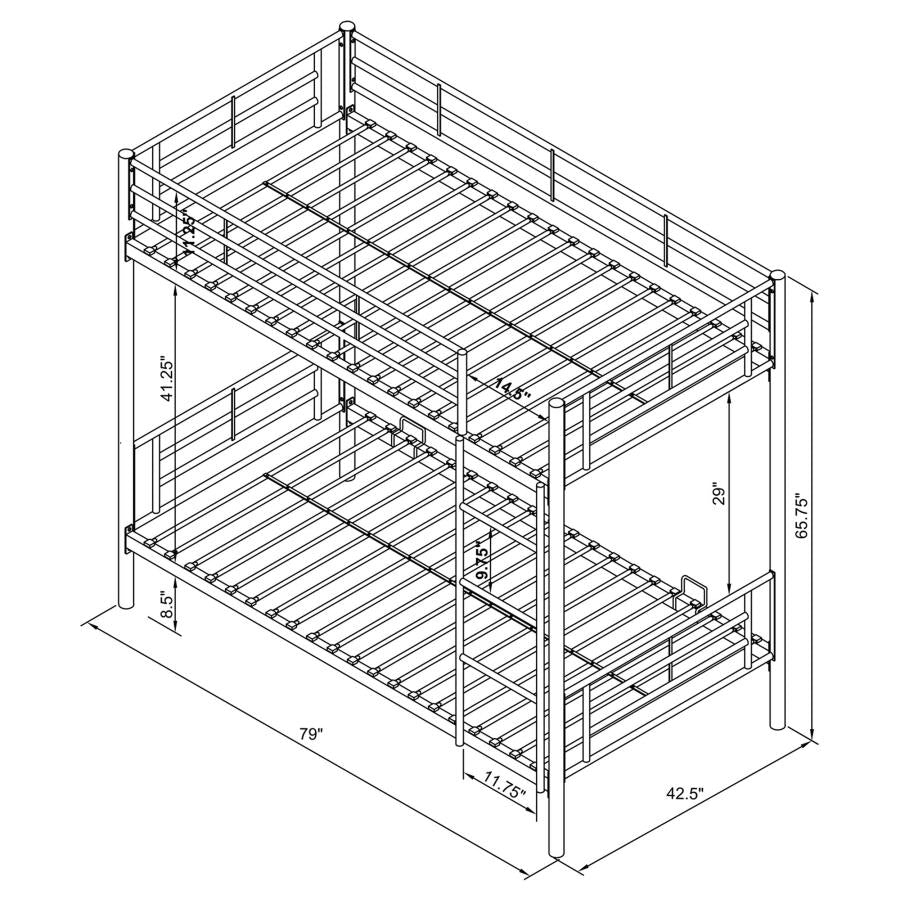 Hayward Black Twin / Twin Bunk Bed - MyWaynesHome #