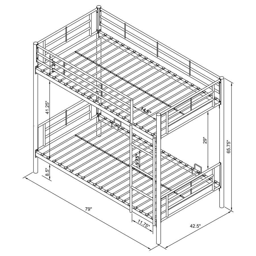 Hayward Silver Twin / Twin Bunk Bed - MyWaynesHome #