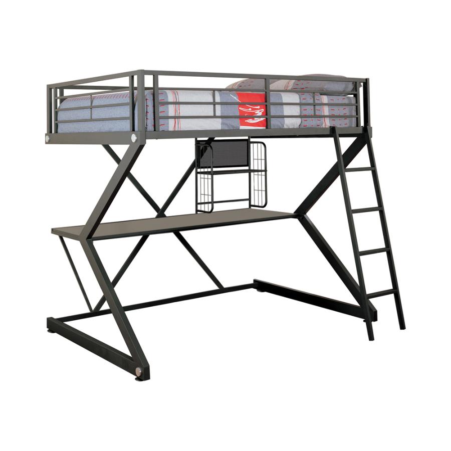 Parkview Black Full Workstation Loft Bed - MyWaynesHome #