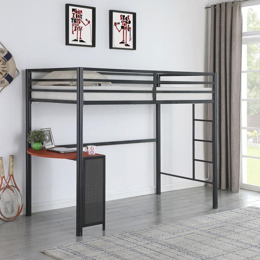 Fisher Grey Twin Workstation Loft Bed - MyWaynesHome #