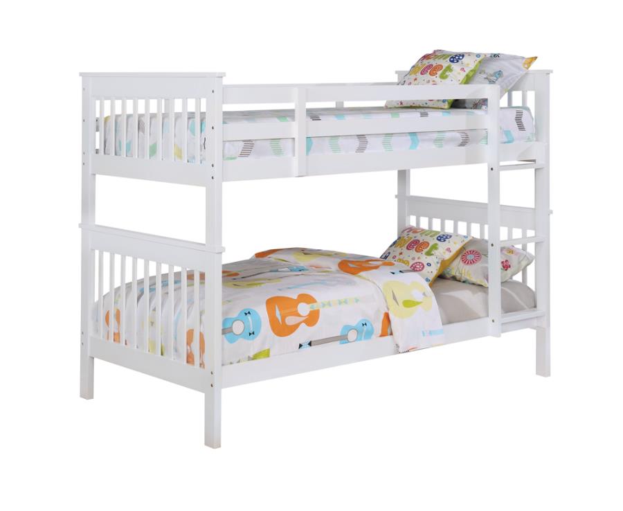 Chapman White Twin / Twin Bunk Bed - MyWaynesHome #