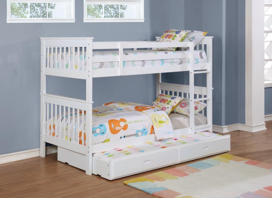 Chapman White Twin / Twin Bunk Bed - MyWaynesHome #