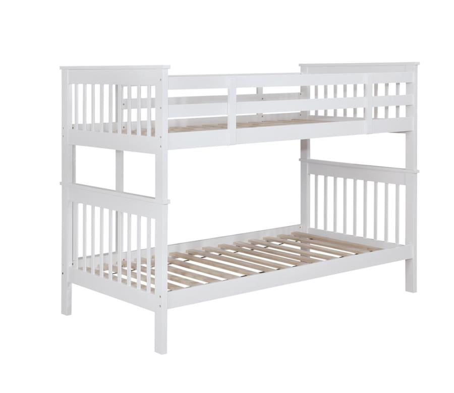 Chapman White Twin / Twin Bunk Bed - MyWaynesHome #