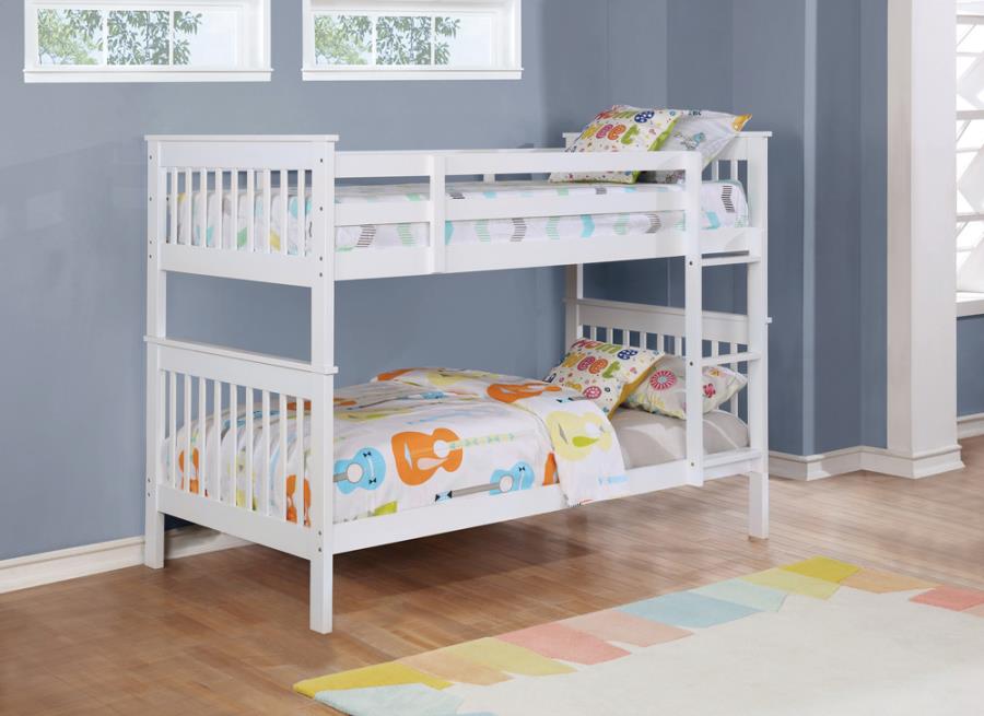 Chapman White Twin / Twin Bunk Bed - MyWaynesHome #