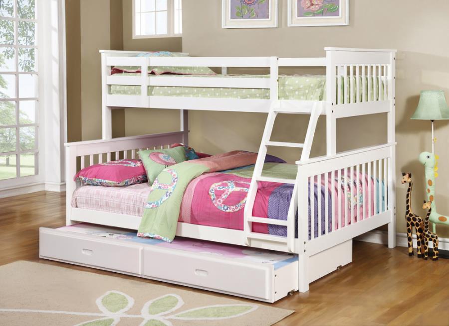 Chapman White Twin / Full Bunk Bed - MyWaynesHome #