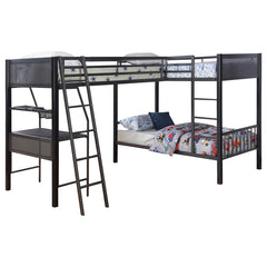 Meyers Black Twin / Twin / Twin Triple Bunk Bed - MyWaynesHome #