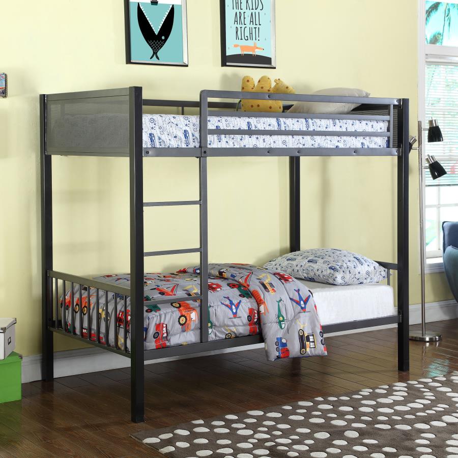 Meyers Black Twin / Twin Bunk Bed - MyWaynesHome #