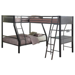 Meyers Black Twin / Full / Twin Triple Bunk Bed - MyWaynesHome #