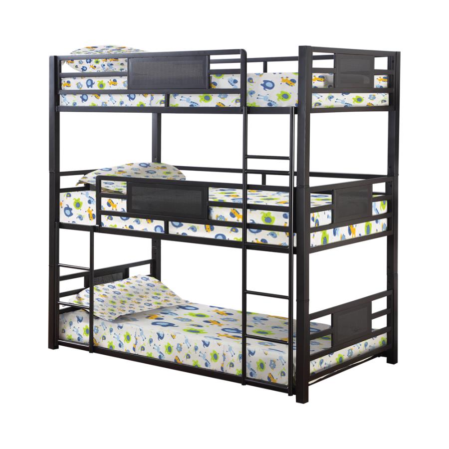 Rogen Brown Twin / Twin / Twin Triple Bunk Bed - MyWaynesHome #