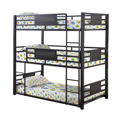 Rogen Brown Twin / Twin / Twin Triple Bunk Bed - MyWaynesHome #