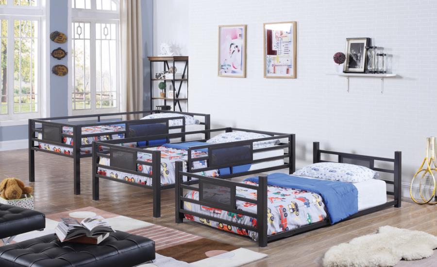 Rogen Brown Twin / Twin / Twin Triple Bunk Bed - MyWaynesHome #