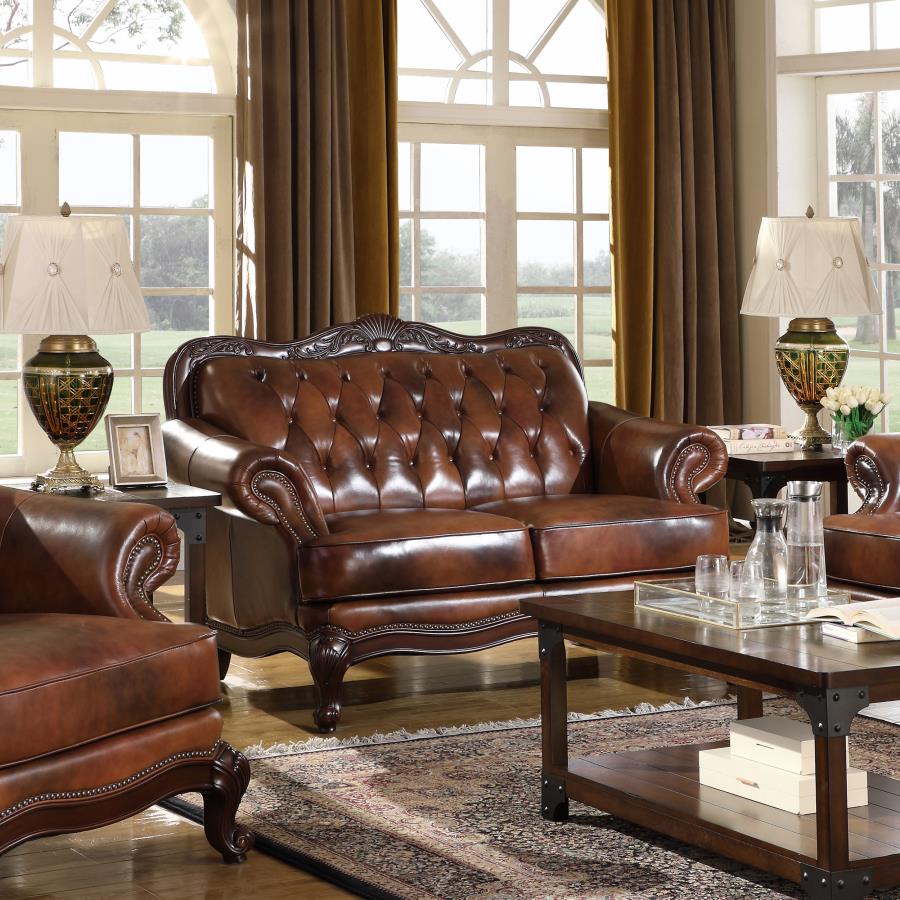 Victoria Brown Loveseat - MyWaynesHome #