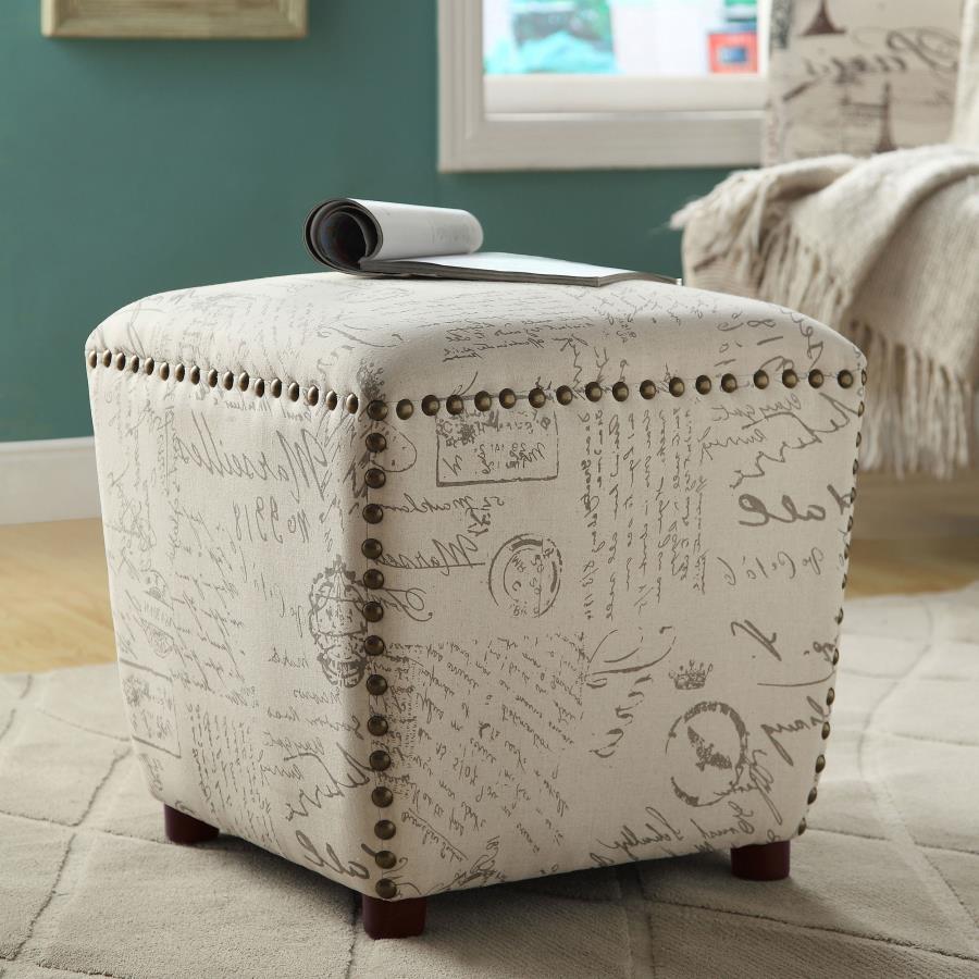 Lucy Beige Ottoman - MyWaynesHome #