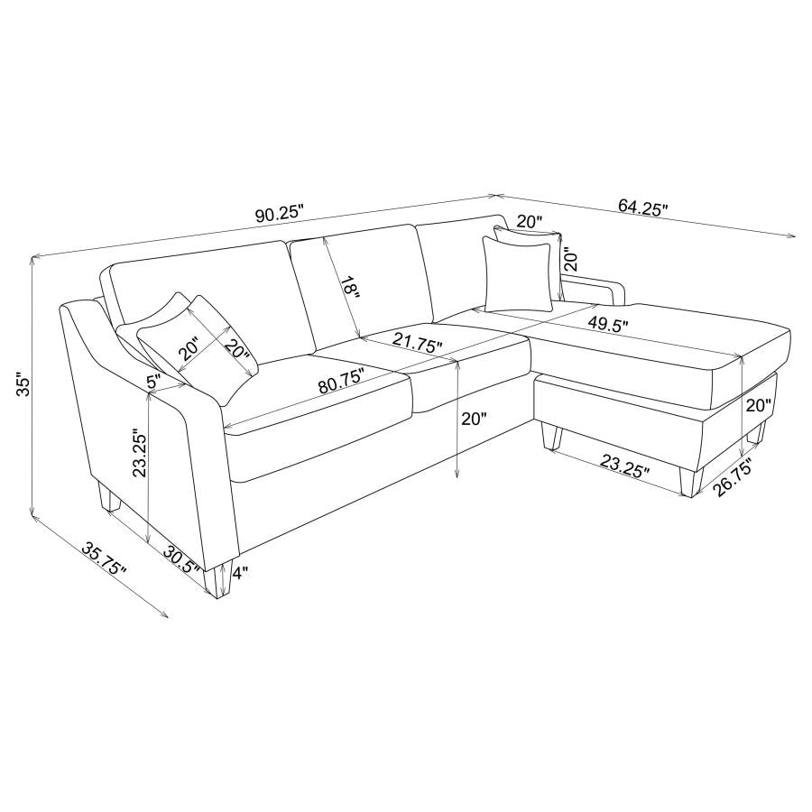 Mcloughlin Ivory Sectional - MyWaynesHome #
