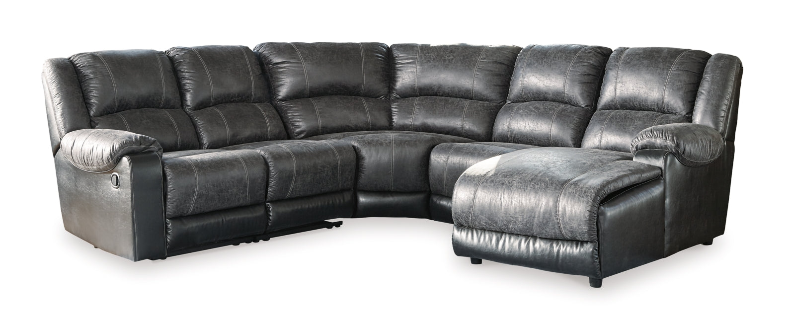 Nantahala 5-Piece Reclining Sectional with Chaise - MyWaynesHome #