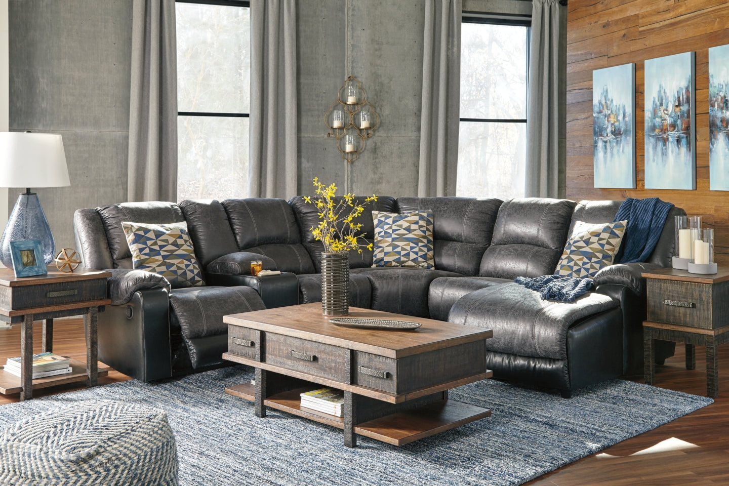 Nantahala 6-Piece Reclining Sectional with Chaise - MyWaynesHome #