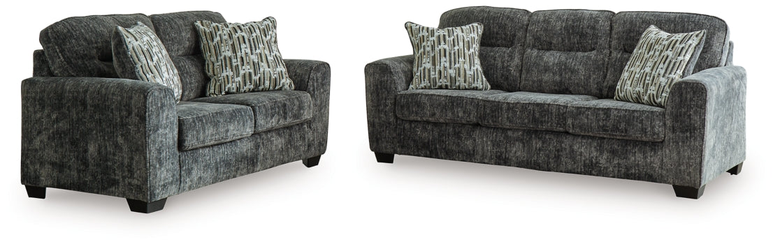 Lonoke Sofa and Loveseat-Gunmetal - MyWaynesHome #