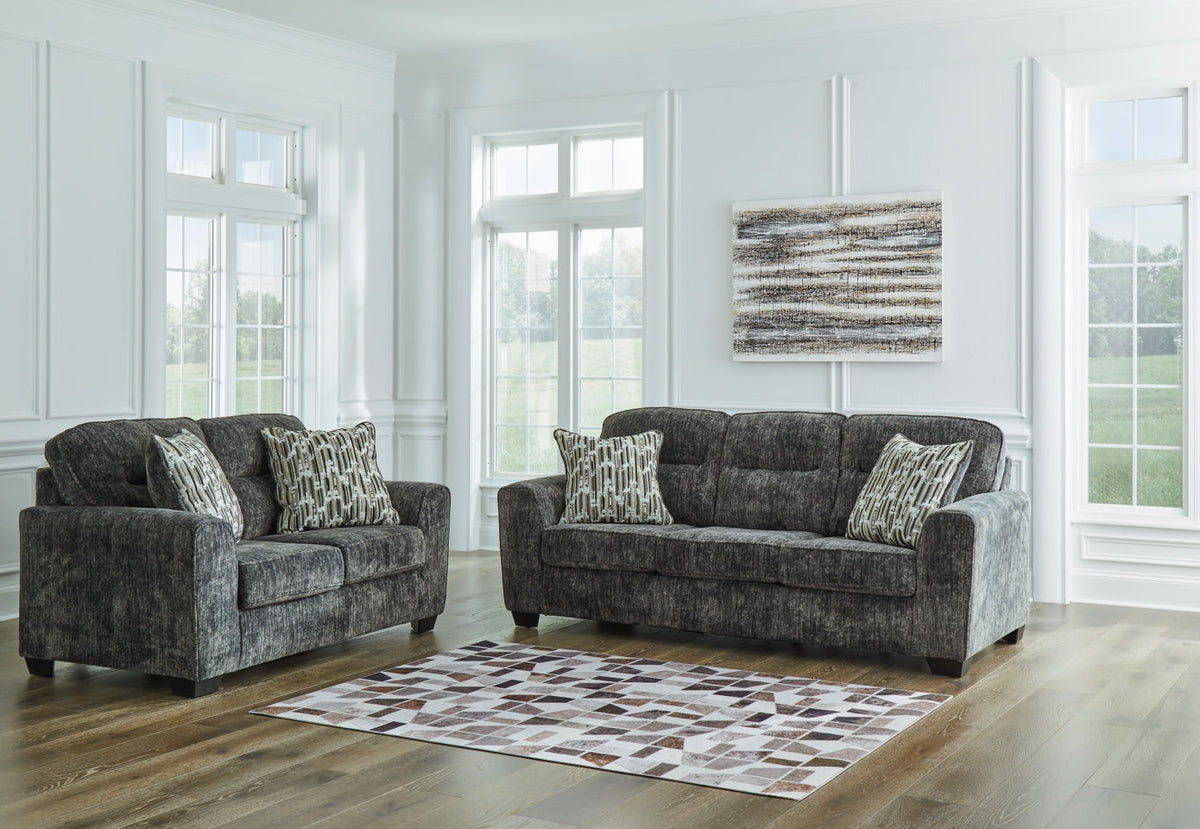 Lonoke Sofa and Loveseat-Gunmetal - MyWaynesHome #