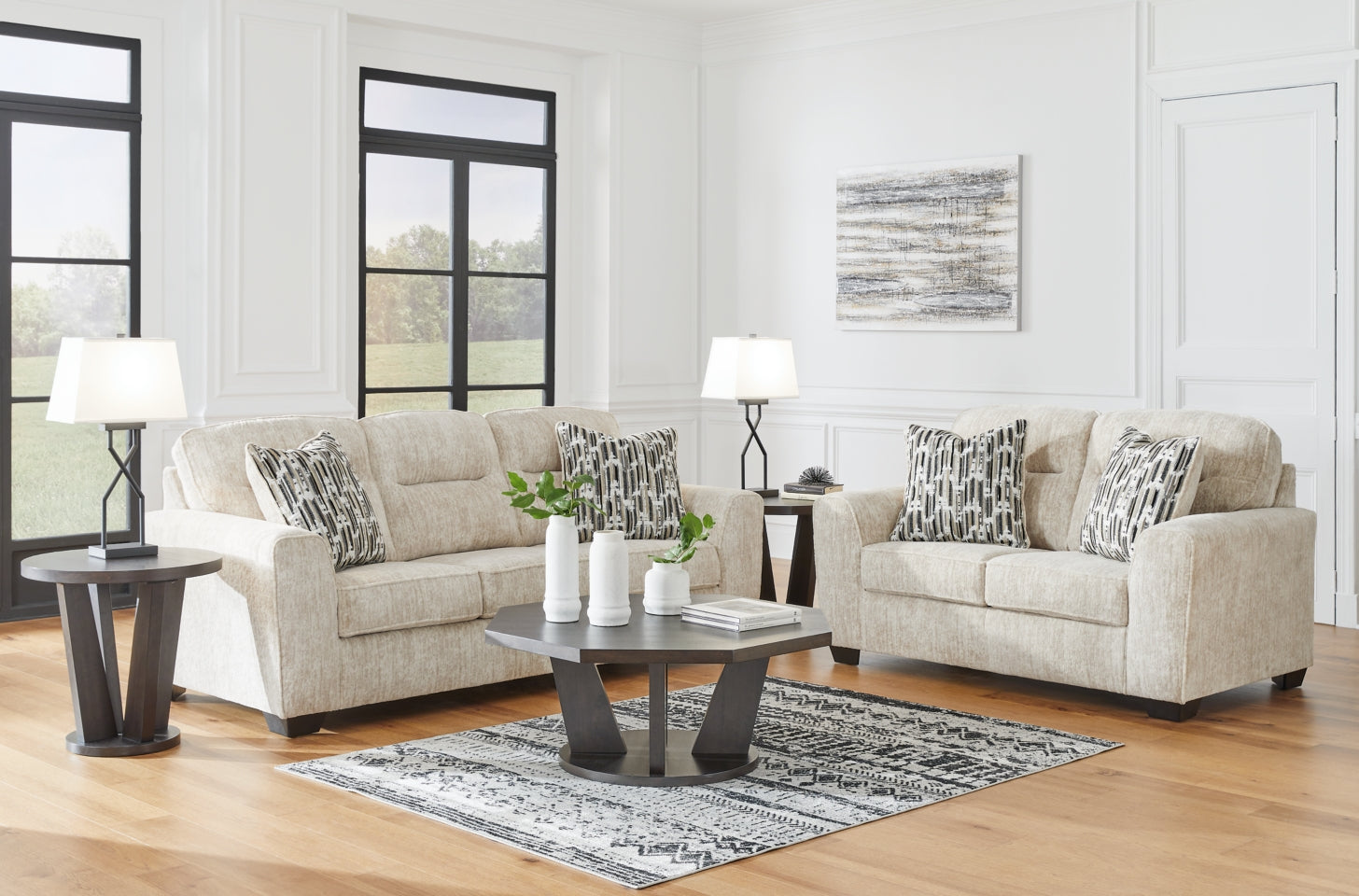 Lonoke Sofa and Loveseat-Parchment