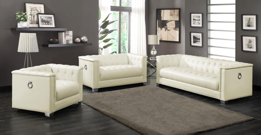 Chaviano Ivory 3 Pc Sofa Set - MyWaynesHome #