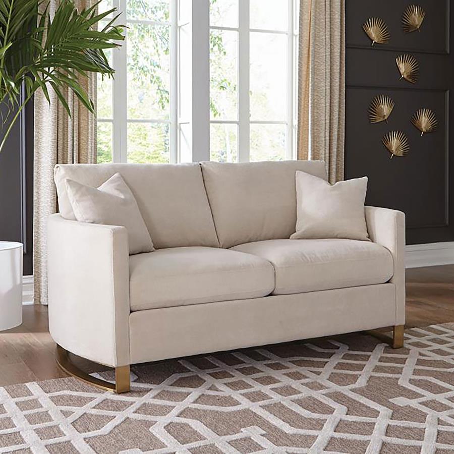 Corliss Beige Loveseat - MyWaynesHome #